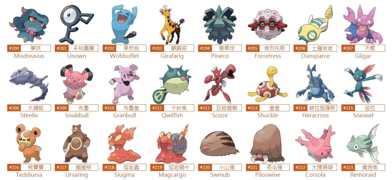 第二世代 - Pokemon Hubs - 寶可夢GO 資訊